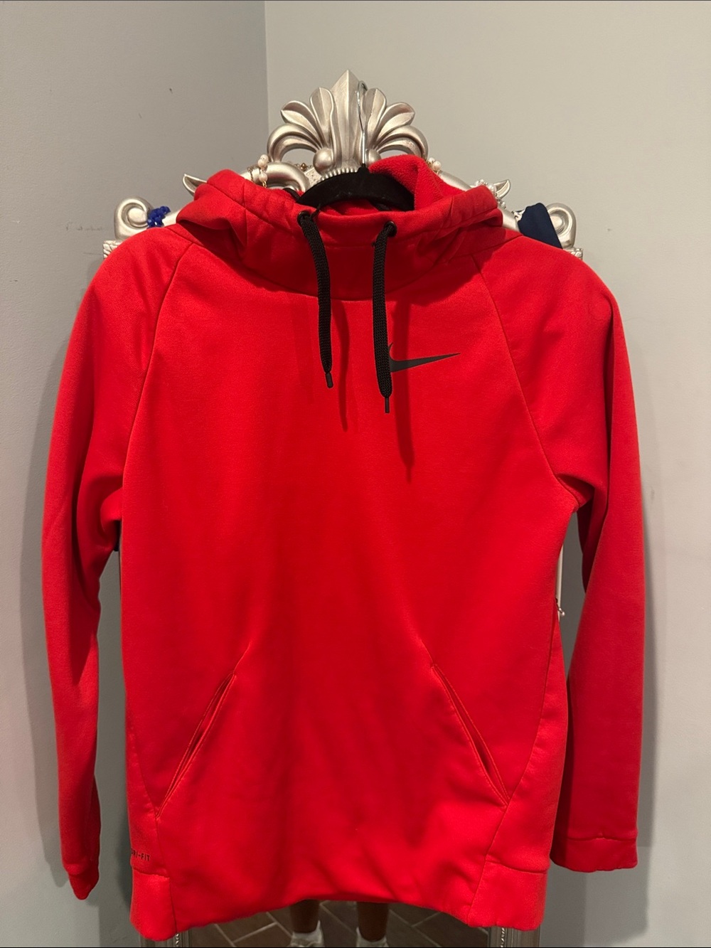 Nike Red Hoodie with Black Swoosh